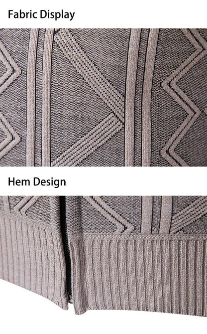High-quality men's fashionable, cool, versatile, trendy business casual, fleece and thickened cardigan, knitted sweater, men's j