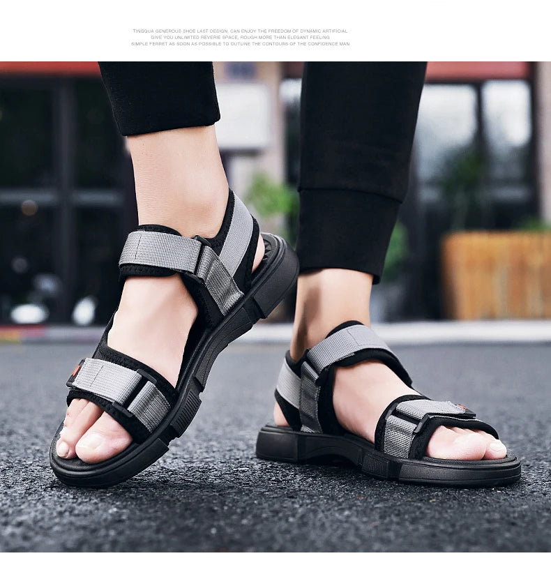 Men Sandals Summer Leisure Beach Holiday Sandals Men Shoes New Outdoor Sneakers Male Retro Comfortable Casual Sandals Men