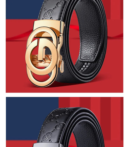 Fashion Business Men'S Belt Genuine Luxury Brand Metal Buckle Belt High-Quality PU Leather Soft Belt With Cargo Pants Jeans