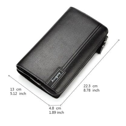 Baellerry Large Capacity Phone Pocket New Men Wallets Handbag Brand Card Holder Zipper Male Wallets Passport Case Men's Purses