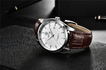 Benyar 5163 Top Brand Luxury Military Wristwatches Leather Quartz Watches Waterproof Simple Watch for Men Reloj Hombre