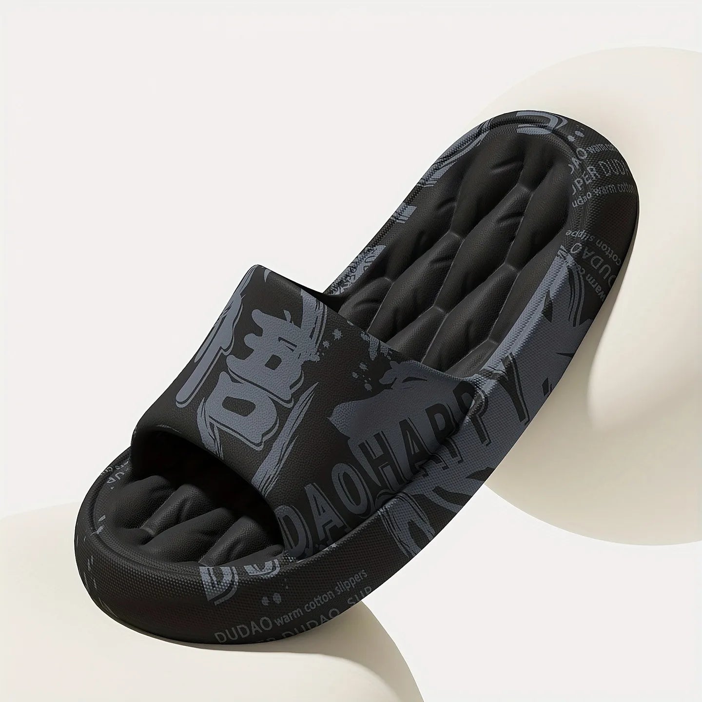 2026 Trendy Eva Graffiti Slides For Men And Women Soft Comfortable Black White Design Playful Patterns Casual Home Outdoor Wear