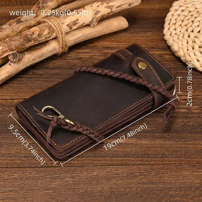 Newsbirds Genuine Leather Long Wallet Wrist Belt Strap Chain Wallet Christmas Gift Wallet gift men woman wallets Clip Purse