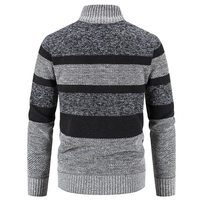 Autumn Winter Sweater Men Warm Cashmere Cotton Blended Pullovers Cardigan Men Fashion Casual Stand Collar Breathable Men Jackets