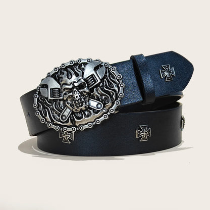 Black Punk Style PU Leather Belt Unisex Gothic Fashion Accessory Cross rivet decoration Y2K rock hip-hop style Jeans Belt Gift