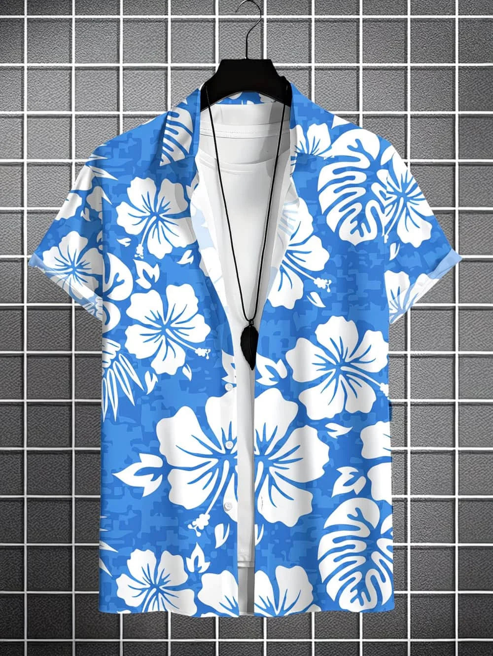 Men's Coconut Tree Graphic Print Short Sleeve Lapel Shirt Tops Men's Casual Button-Down Shirts for Summer Daily Wear Men Clothes