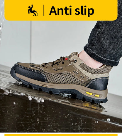 Summer Work Safety Shoes, Men's Puncture Resistant Work Shoes, Protective Shoes, Safety Boots, Tactical Boots