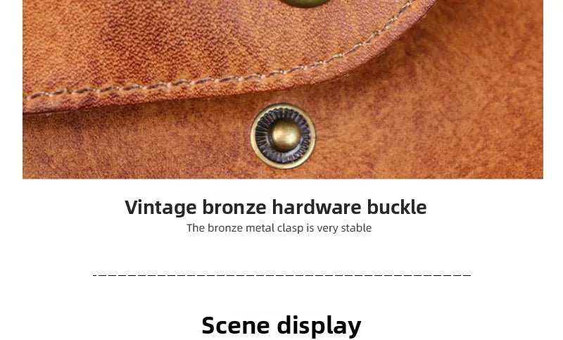 Genuine Leather Men Handmade Wallet High Quality Retro Handbag Simple Phone Pocket Card Bag Big Capacity Male Purses