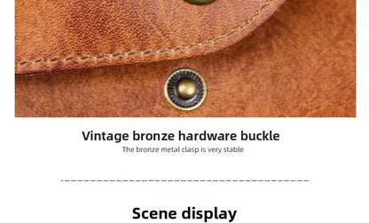 Genuine Leather Men Handmade Wallet High Quality Retro Handbag Simple Phone Pocket Card Bag Big Capacity Male Purses