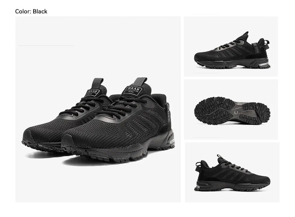 Baasploa Men Running Shoes Lightweight Breathable Jogging Sport Shoes Male Lace-up Fashion Comfort Casual Sneakers Non-slip