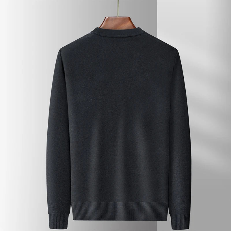 Dad's Sweater Cardigan Jacket Thickened Autumn and Winter Knitted Casual Thick Style Middle-aged and Elderly Men's Top
