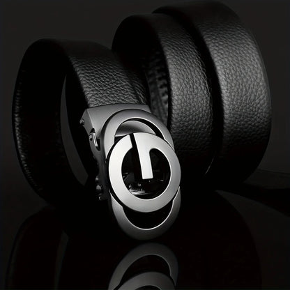 Men's Business Belt - Genuine High Quality Alloy Automatic Buckle Belt, Fashionable Buckle Fashionable Luxury Casual Belt