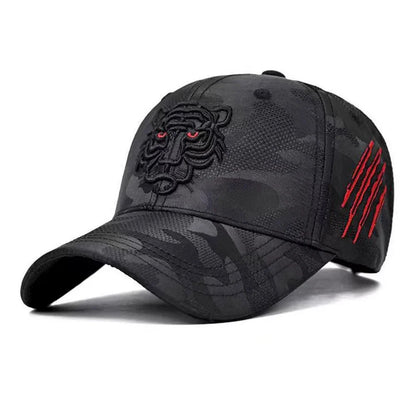 Unisex Tiger Head Embroidery Baseball Caps Spring and Autumn Outdoor Adjustable Casual Hats Sunscreen Hat
