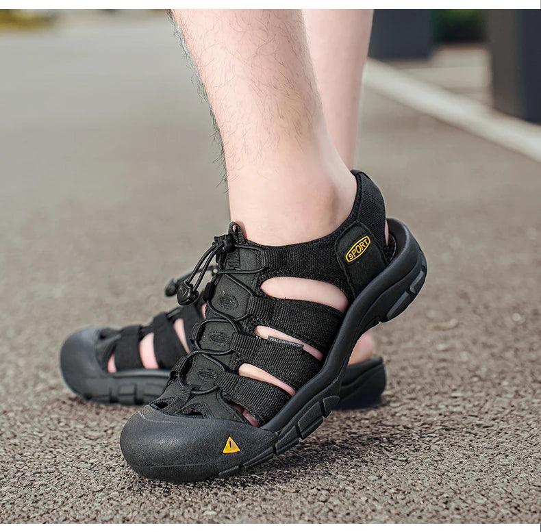 Fashion Men's Casual Mesh Outdoor Beach Sandals Light Breathable Shoe for Men Anti-slip Waterproof Sandal Man Comfortable Shoes