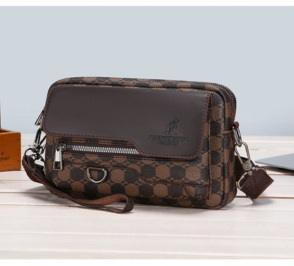 Business Men's Clutch Bags High Quality PU Leather Man's Small Shoulder Bag Multi-Functional Men Handbag Bag With Waist Strap