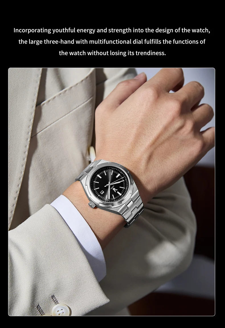 PLAYBOY 3112 Brand original authentic stainless steel strap luminous function calendar display men's quartz watch