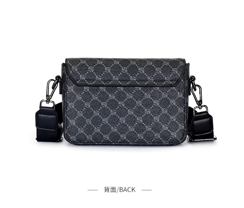 High-End Casual Shoulder Bag for Commuting Business Waterproof Daily Sling Bag Fashionable Jacquard Pattern Men's Crossbody Bag