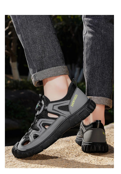 New Arrival Summer Men Sandals PU Leather Mens Casual Shoes Outdoor Beach Shoes Hollow Out Male Roman Shoes Leisure Walk Sandaly
