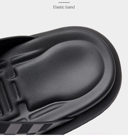 Summer New Fashion Outside Wear Slippers for Men Business Casual Black Leisure Genuine Leather Beach Shoes Slippers Man