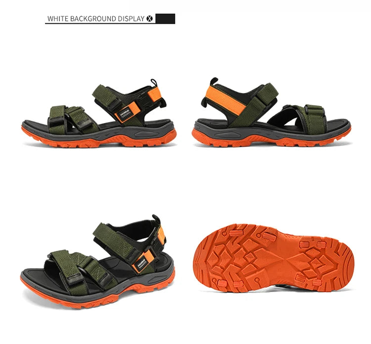 Men's Outdoor Sandals with Velcro Strap Male Summer Fashion Antiskid Sport Sandals Beach Casual Sandals for Men