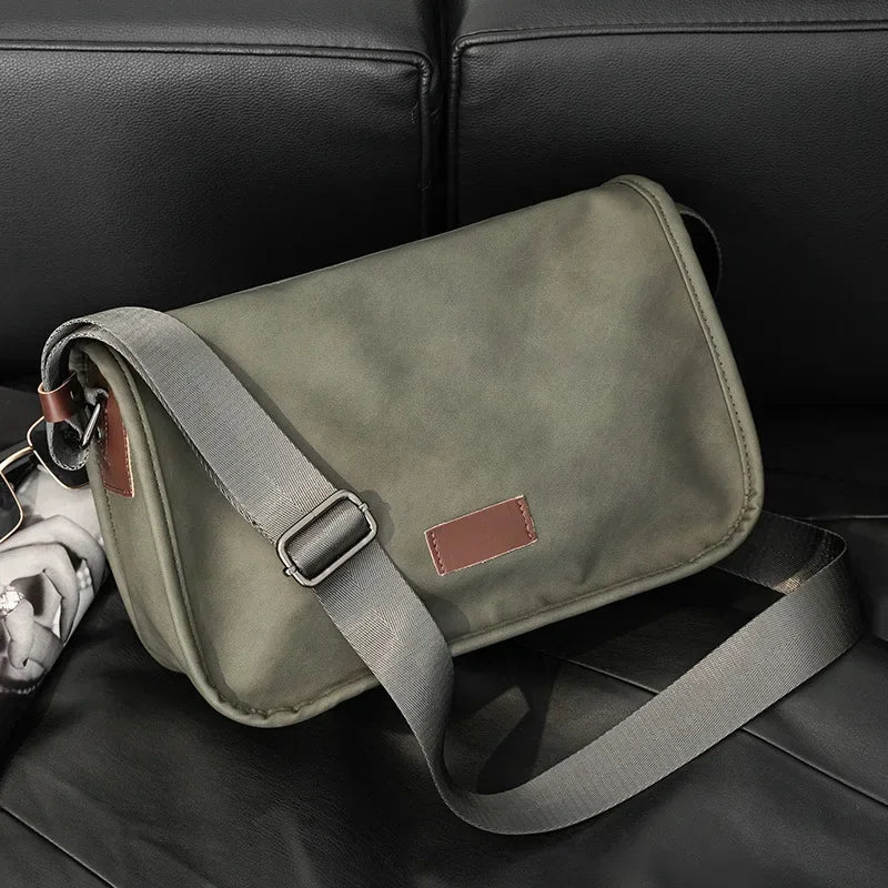 Vintage Fashion Crossbody Bags Men Large Capacity Men Crossbody Shoulder Bag PU Leather Messenger Bag Casual Outdoor Satchels