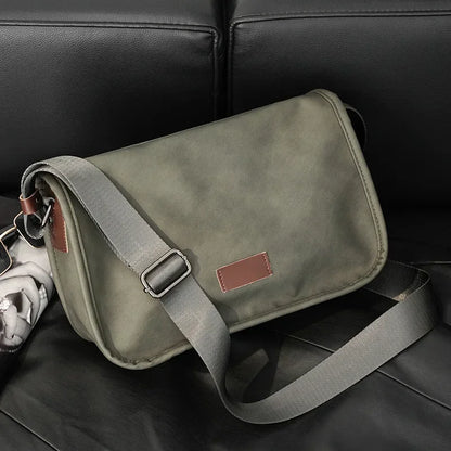 Vintage Fashion Crossbody Bags Men Large Capacity Men Crossbody Shoulder Bag PU Leather Messenger Bag Casual Outdoor Satchels