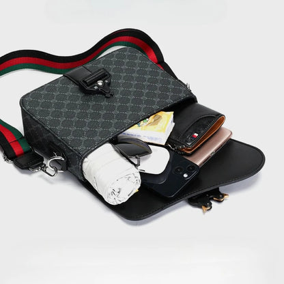 Luxury Plaid Crossbody Bags Men Fashion Buckle Flap Men's Crossbody Bag Casual Shoulder Bag Male Waterproof Business Sling Bags