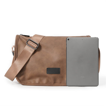 Vintage Fashion Crossbody Bags Men Large Capacity Men Crossbody Shoulder Bag PU Leather Messenger Bag Casual Outdoor Satchels