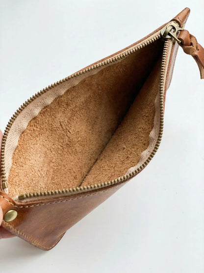 High Quality Genuine Leather Retro Men Wallet Handmade Handbag Phone Pocket Simple Card Bag Big Capacity Soft Male Purses