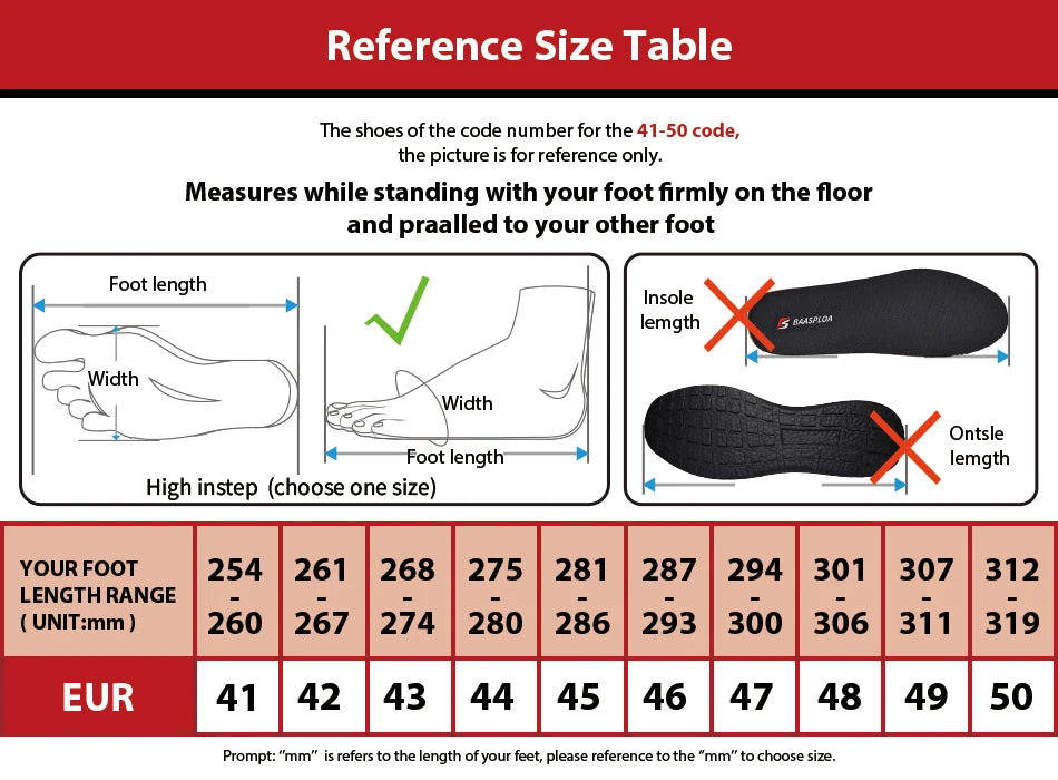 Baasploa Men Running Shoes Lightweight Breathable Jogging Sport Shoes Male Lace-up Fashion Comfort Casual Sneakers Non-slip