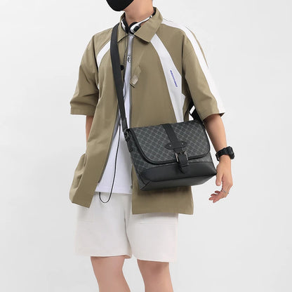 Cawmixy Leather Large Crossbody Bag for Men Bags Designer Man Messenger Bag Male Sling Pack Fashion Business Shoulder Bags