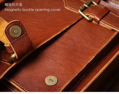 NUKA High Quality Top-Grain Cowhide Crossbody Bag Retro Unisex Messenger Bag Luxury Shoulder Bag Genuine Leather Cambridge Bags