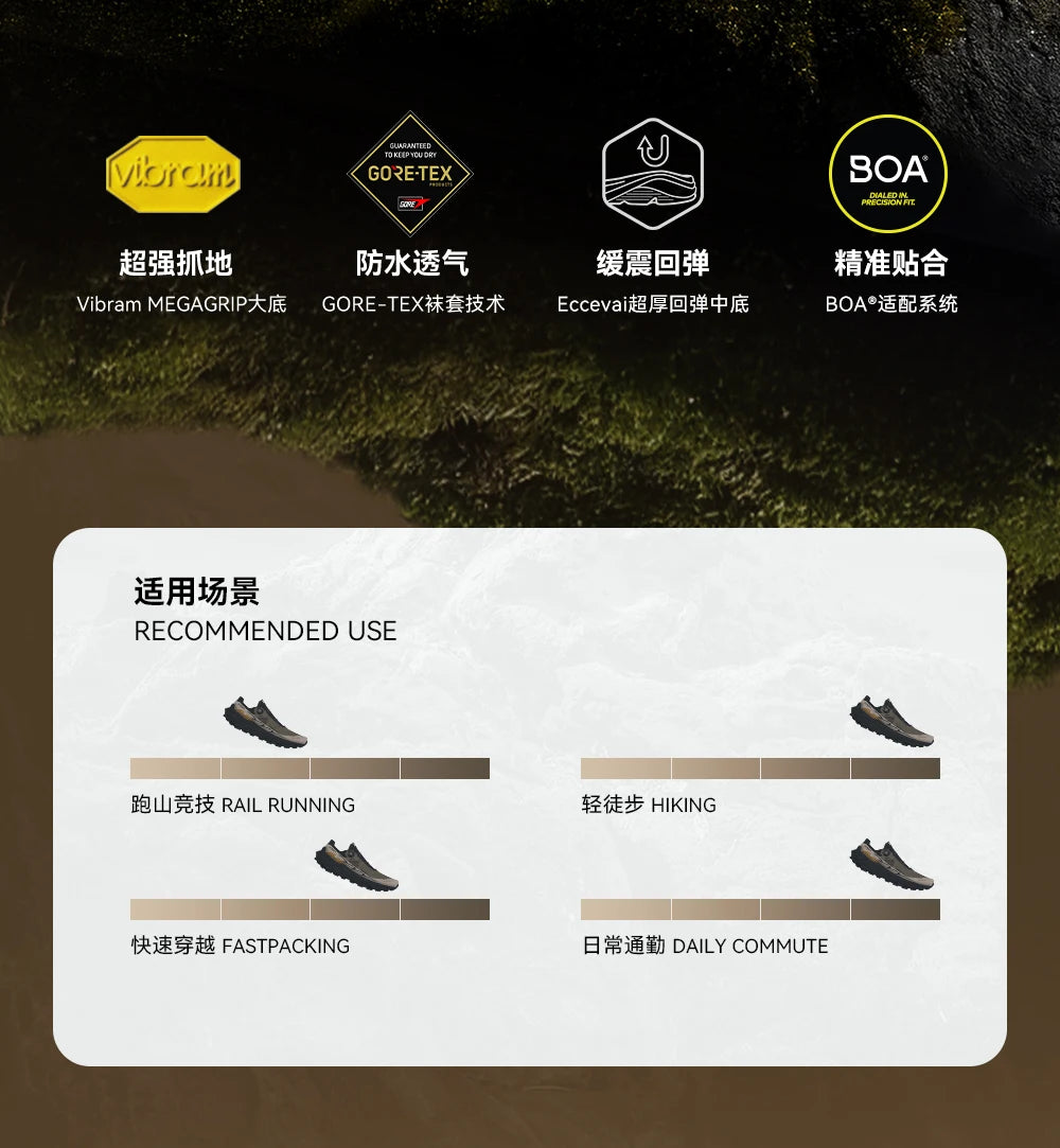 KAILAS New Fuga EX3 GTX BOA Waterproof Trail Running Shoes Outdoor Sport Arch Support Breathable Lightweight Sneakers KS2513109