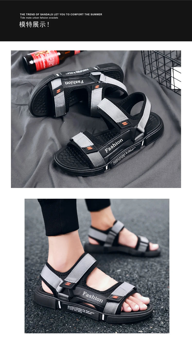 Men Sandals Summer Leisure Beach Holiday Sandals Men Shoes New Outdoor Sneakers Male Retro Comfortable Casual Sandals Men
