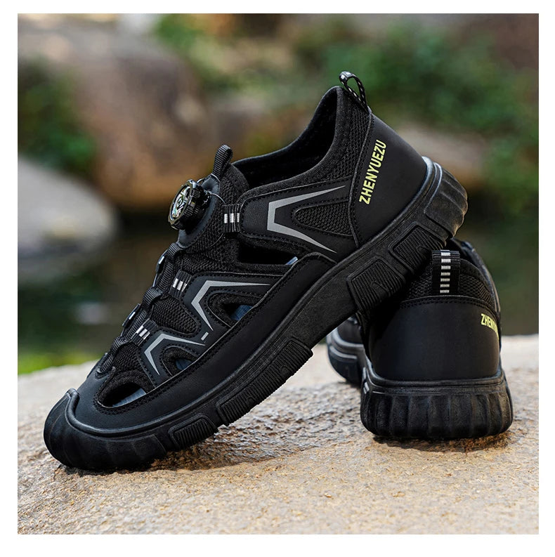 New Arrival Summer Men Sandals PU Leather Mens Casual Shoes Outdoor Beach Shoes Hollow Out Male Roman Shoes Leisure Walk Sandaly