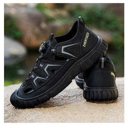 New Arrival Summer Men Sandals PU Leather Mens Casual Shoes Outdoor Beach Shoes Hollow Out Male Roman Shoes Leisure Walk Sandaly