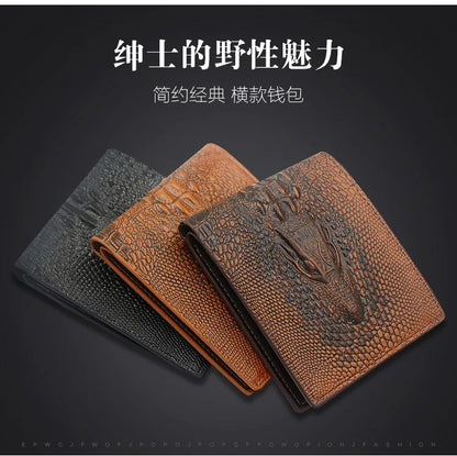Men's Wallets Luxury Alligator Pattern Men Money Bag Safe Clutch Bag Business Style Male Money Purse Card Fashion Casual Holder
