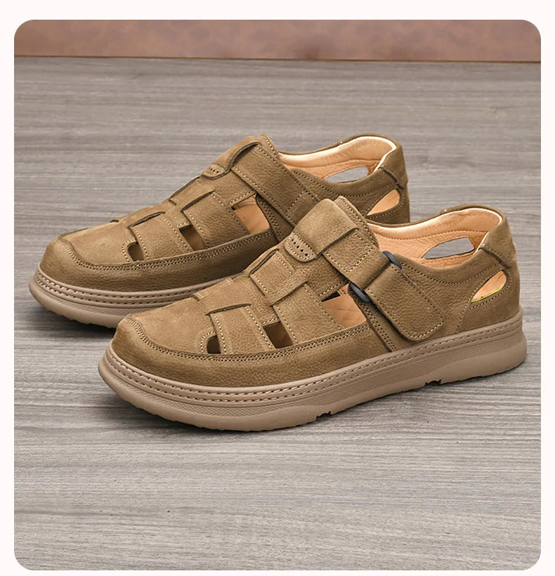 Cowhide Men's Shoes Work Shoes Are All Soft Genuine Leather Casual Walking Old-fashioned Men's Sandal