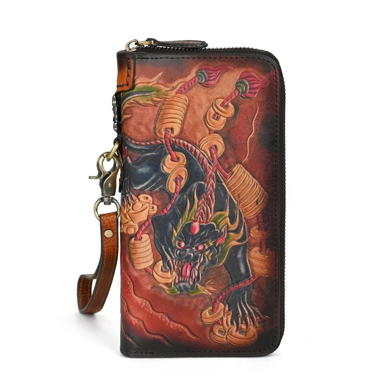 Men's Genuine Leather Wallet with Handcrafted Embossed Design