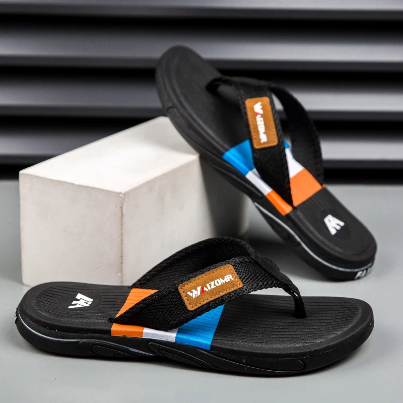 Summer new thick-soled casual flip-flops for men, anti-slip, anti-odor and wear-resistant, beach flip-flops for outdoor wear