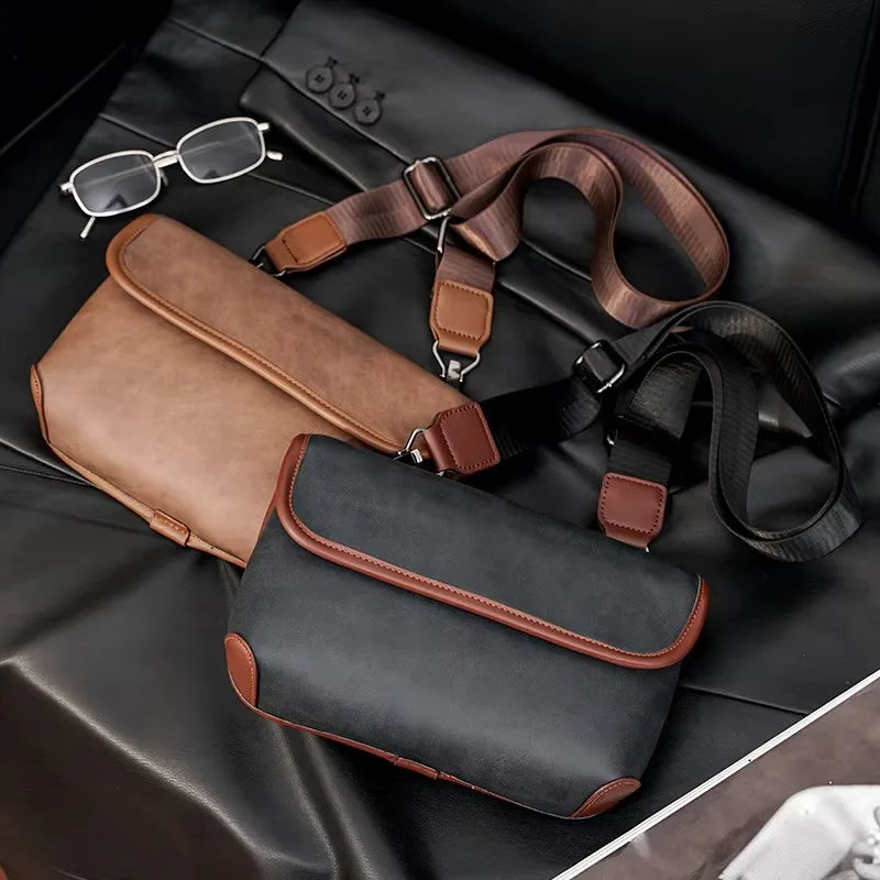 Casual Fashion Crossbody Bag Men Flap Shoulder Bag Vintage Design Shoulder Messenger Bags Unisex Mobile Phone Sling Handbags