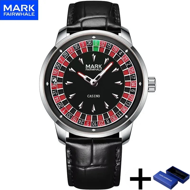 Mark Fairwhale Casual Leather Strap Relógios Masculino Quartz Fashion Wristwatch Waterproof Fashion Watches for Man Reloj Hombre