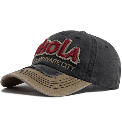 Men Women Baseball Caps BHOLA Fashion Letter Embroidery Hip Hop Cap Summer Washed Cotton Vintage Casual Sun Visor Hat Adjustable