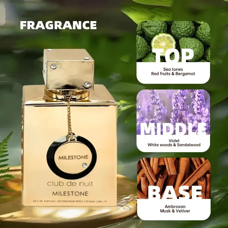 Club De Nuit Urban Men Fragrance, Dark Glass Bottle Oriental Spicy Aroma, Long Lasting Scent For Party Business Daily Wear