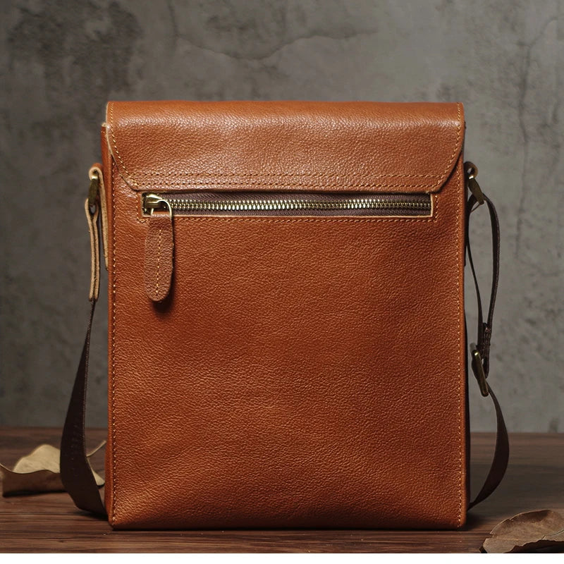 NUKA Men's Genuine Leather Shoulder Bag Retro Flap Crossbody Bags Casual Trend Satchel High Quality Luxury Cowhide Messenger Bag