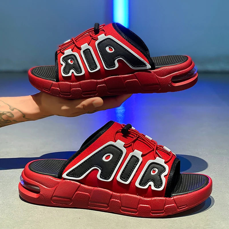 2025 New Men's Casual Leather Slippers Designer Antiskid Beach Sandals Fashion Outdoor Lightweight Slippers Comfy Walking Shoes