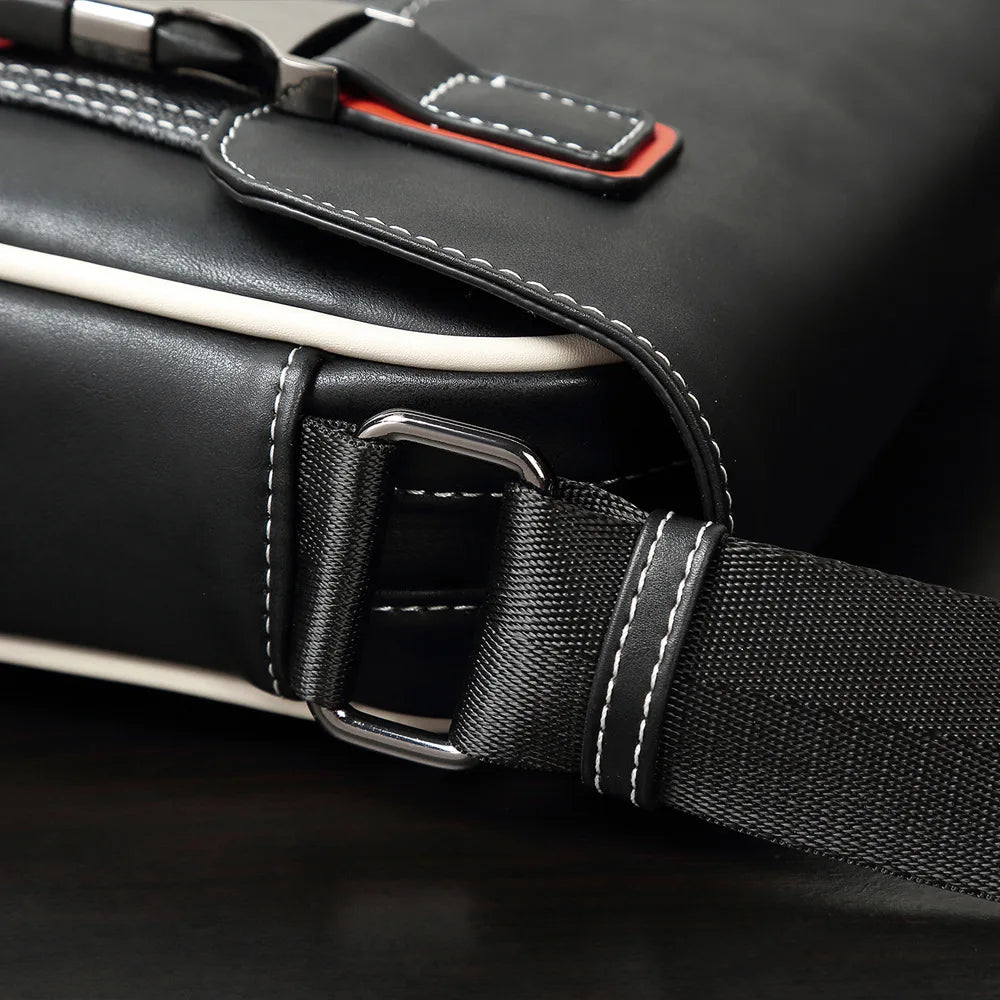 Casual PU Leather Messenger Bag Multi-pocket Design Vintage Shoulder Bag Durable Male Handbags Travel