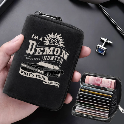Supernatural Multifunctional Card Bag 11 Cards Slot Credit Card Holder Anti Demagnetization Wallets Cover Zipper Wallet for Men