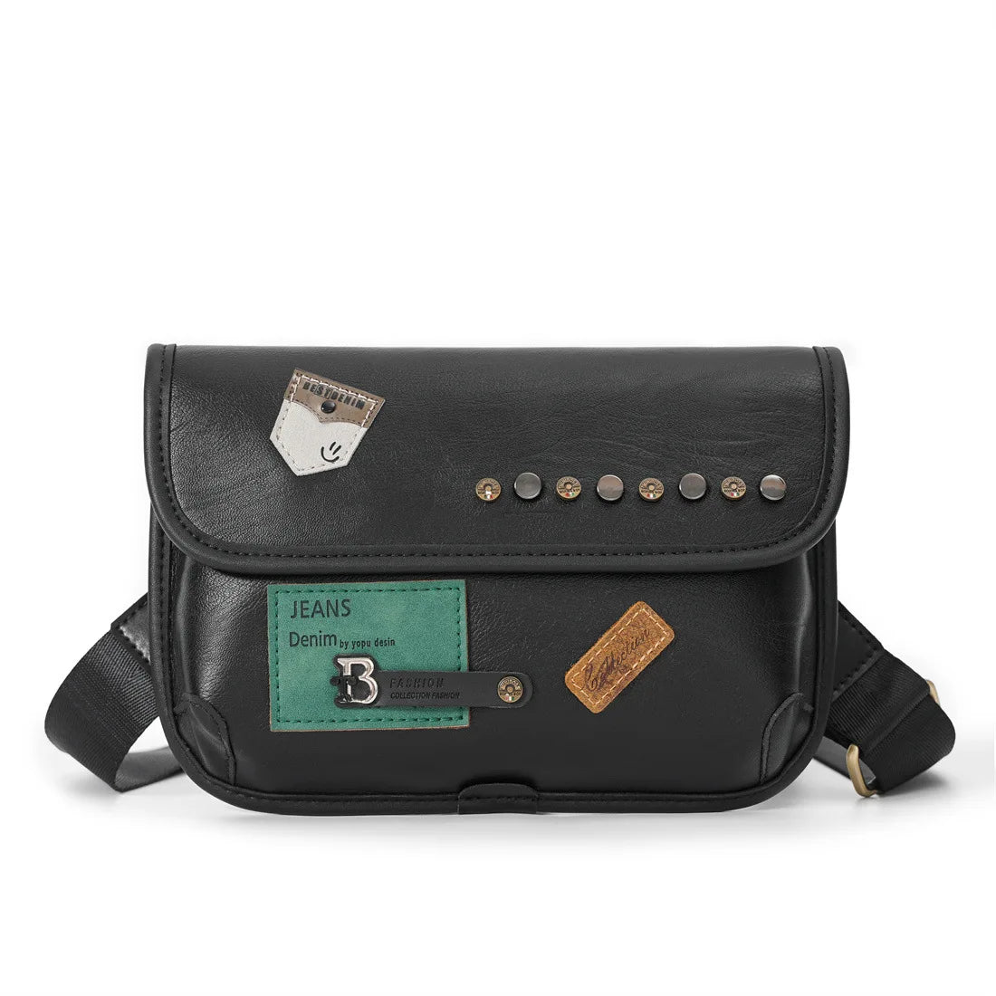 Fashion Badge Rivet Crossbody Bag Men Luxury Brand Designer Shoulder Bag Men Satchels Shoulder Messenger Bags Handbags Bolsos