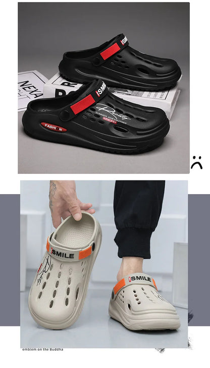 Classic Summer Clogs Men Slippers Breathable Garden Shoes Outdoor Comforty Beach Slippers Home Slippers Antiskid Slippers